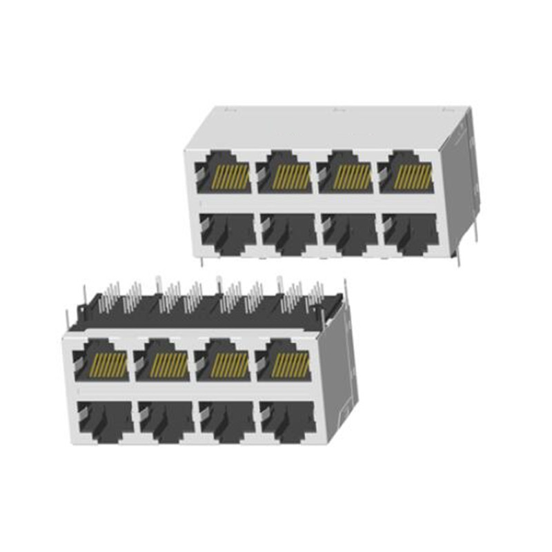RJ45 1X1 TAB-UP 33mm 帶燈帶屏蔽帶彈片十字腳（jiǎo）